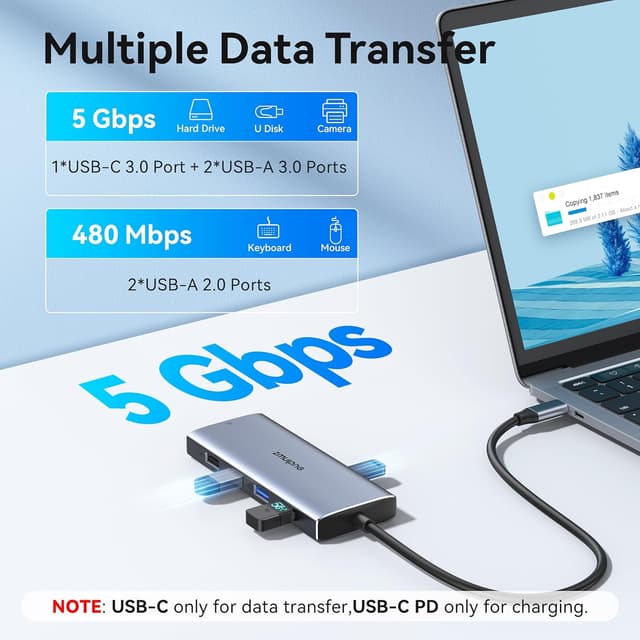 Thumbnail 4 de 10-in-1 USB C Hub with 100W PD and Ethernet