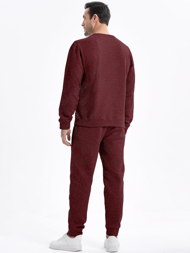 Detalle de JMIERR Men's Knit Jacquard Tracksuit 2-Piece