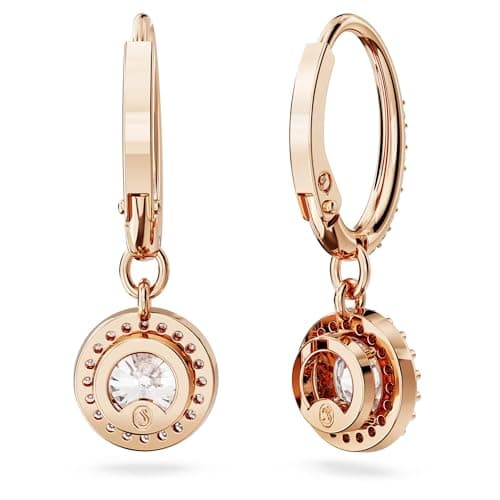 Detalle 2 de Swarovski Pendientes Constella redondos pavé blanco oro rosa 💍