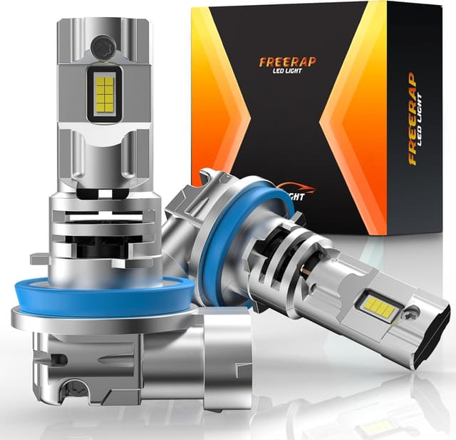 Detalle de FREERAP H11 LED Bulb (H8/H9 compatible) with built-in turbo fan, 26000LM and 6500K, IP68 waterproof – pack of 2