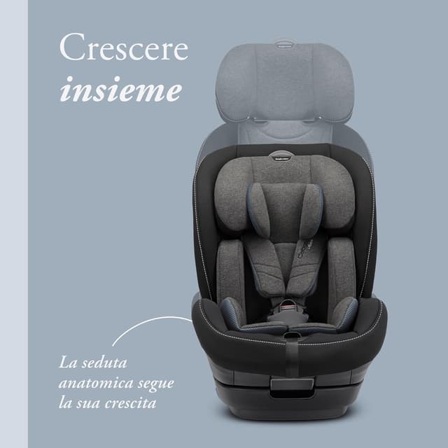 Detalle de Inglesina Caboto i-Size seggiolino auto con Isofix, da 76 a 150 cm (Vulcan Black)