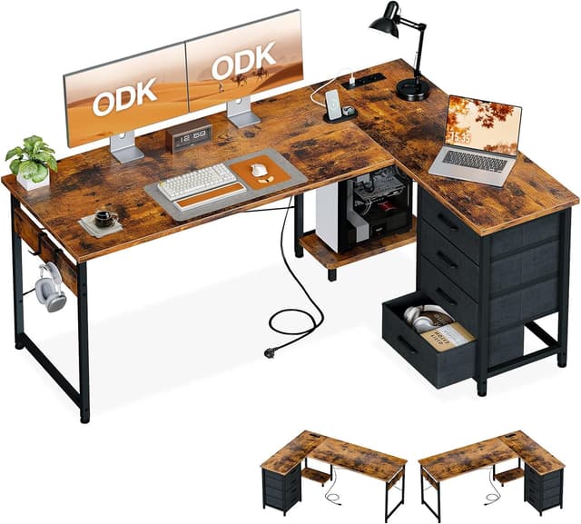 Detalle de ODK Escritorio Esquinero en L 155×110 cm