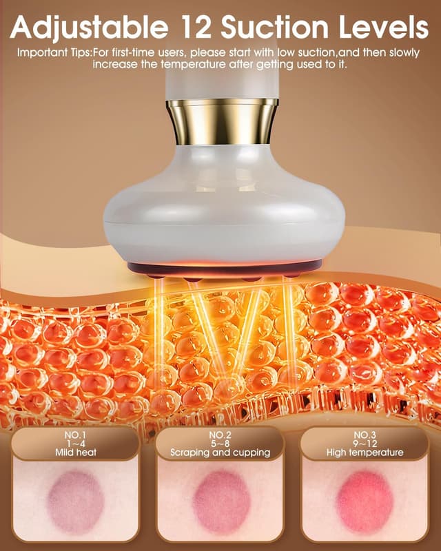 Detalle de Velora Massaggiatore Anti Cellulite elettrico con gua sha e 12 modalità