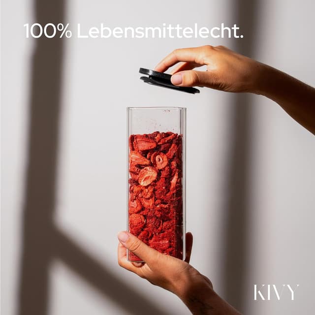 Detalle 2 de KIVY Vorratsgläser eckig 12er Set 🥣