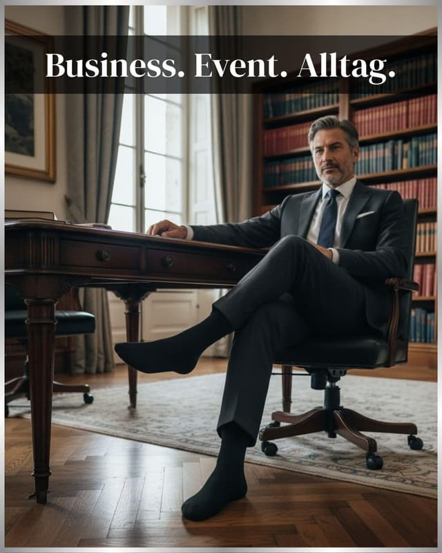 Detalle de sockenkauf24 Socken Herren 10 Paar Business-Socken aus atmungsaktiver Baumwolle – ohne drückende Naht, Anzug-Socken in Schwarz