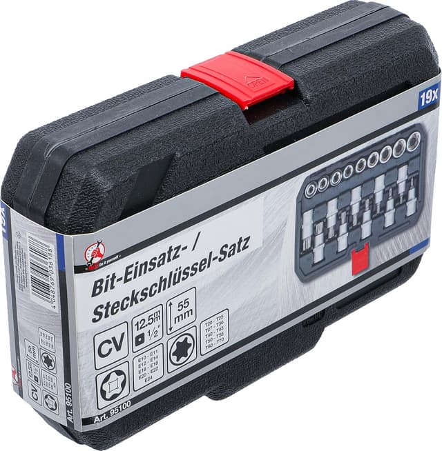 Detalle 2 de BGS DIY 95100 set bussole femmina con inserti Torx attacco quadro 12,5 mm (1/2”), 19 pezzi