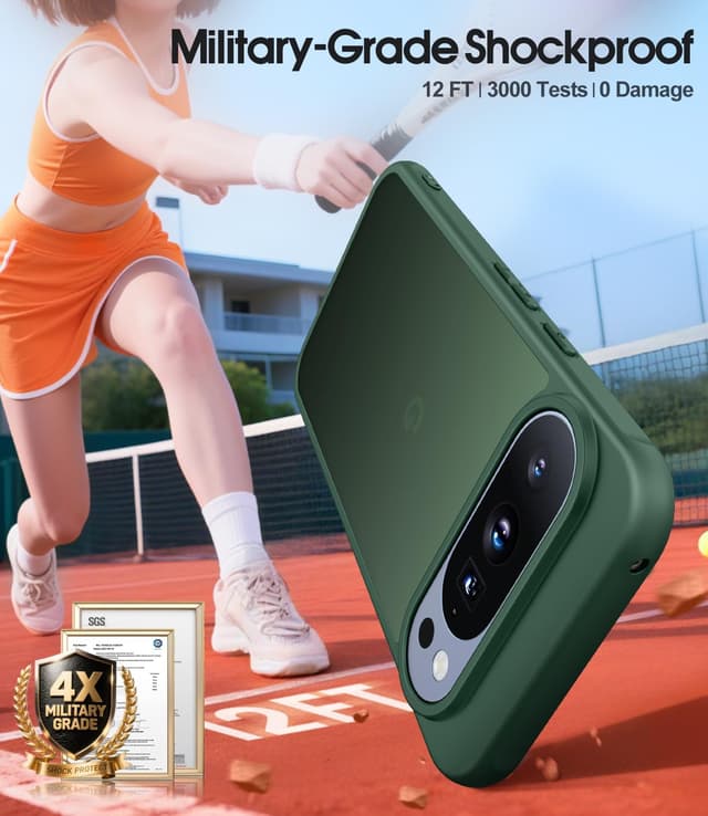 Detalle de JAME for Google Pixel 10 / Pixel 10 Pro Case (Green) with 2 Pack Screen Protector