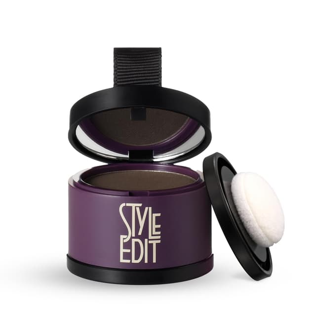 Detalle de Style Edit Root Touch Up Powder (Dark Brown) | Temporary hair color powder for gray roots & thinning coverage