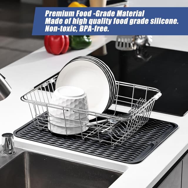 Detalle de KitchenRaku Abtropfmatte 40x30 cm Silikon