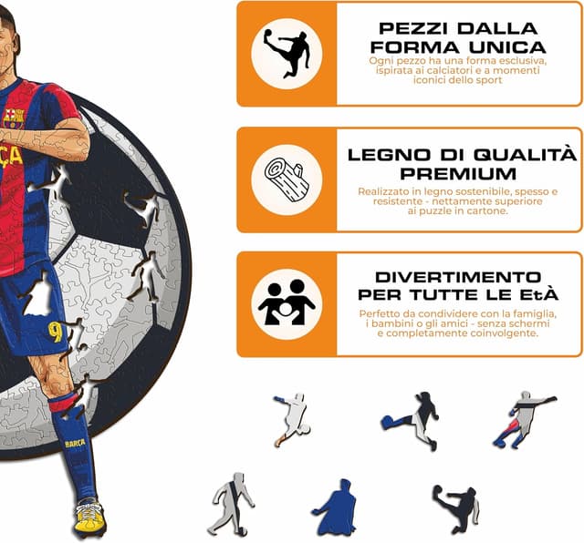 Thumbnail 6 de Puzzle di legno 100% sostenibile Iconic Puzzles Barcellona con Lewandowski, taglia M, 270 pezzi