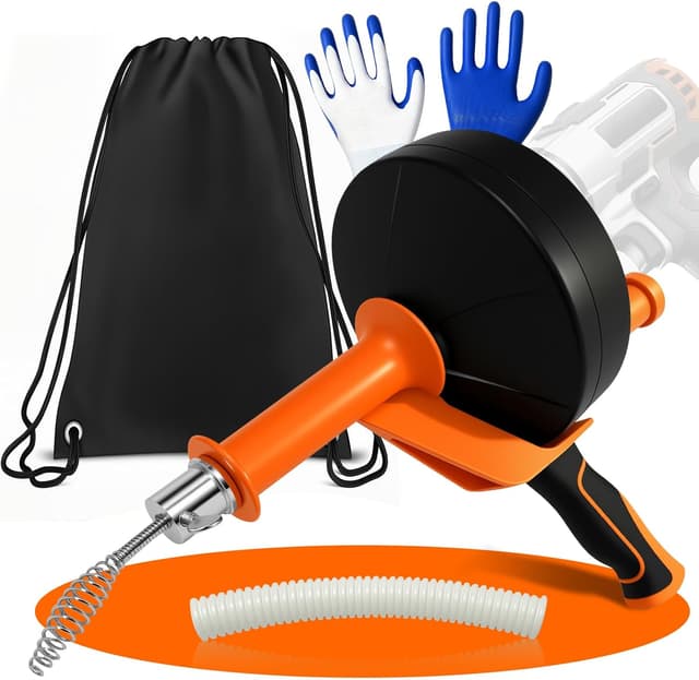 Detalle de Rohrreinigungsspirale 10 m mit Bohraufsatz – Abflussreiniger-Spirale für Waschbecken, Küche & Bad