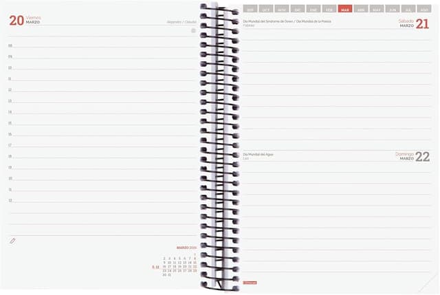 Thumbnail 3 de Finocam Agenda Espir 2025-2026: una página por día, septiembre 2025–agosto 2026, Negro