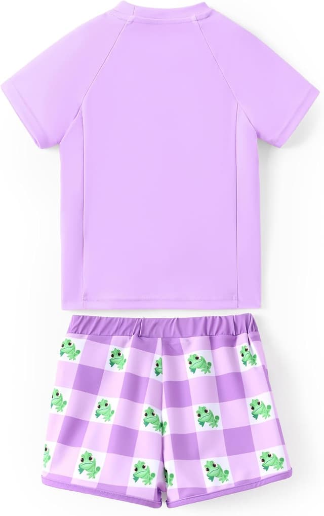 Detalle 2 de Disney Frozen Elsa Girls UPF 50+ Two-Piece Tankini Swim Set (Rashguard)