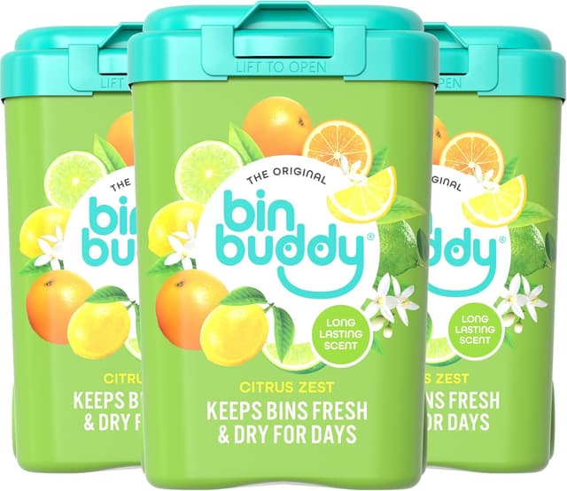 Detalle de Bin Buddy Citrus Bin Freshener Powder 450g 🍊