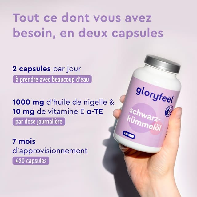 Detalle 2 de Huile de Nigelle 1000 mg, 420 capsules