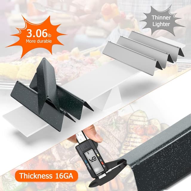 Detalle de Barres Flavorizer 7635 en acier inoxydable Coisien pour barbecue à gaz Weber Spirit 200 (E210/E220, façade de commande)