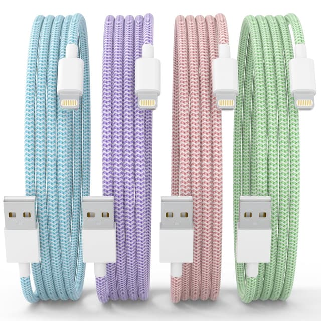 Detalle de iPhone Charger Cable 6ft MFi Certified 4-pack
