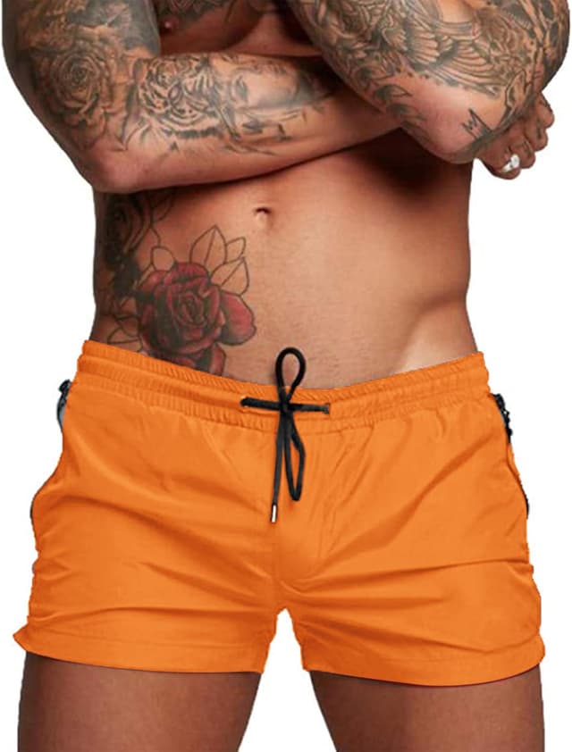Detalle de COOFANDY Men’s Quick-Dry Swim Trunks with Mesh Lining and Zipper Pockets