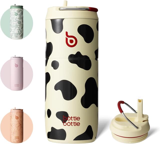 Detalle de BOTTLE BOTTLE Insulated Water Bottle 500ML with Straw and Lid 🥤