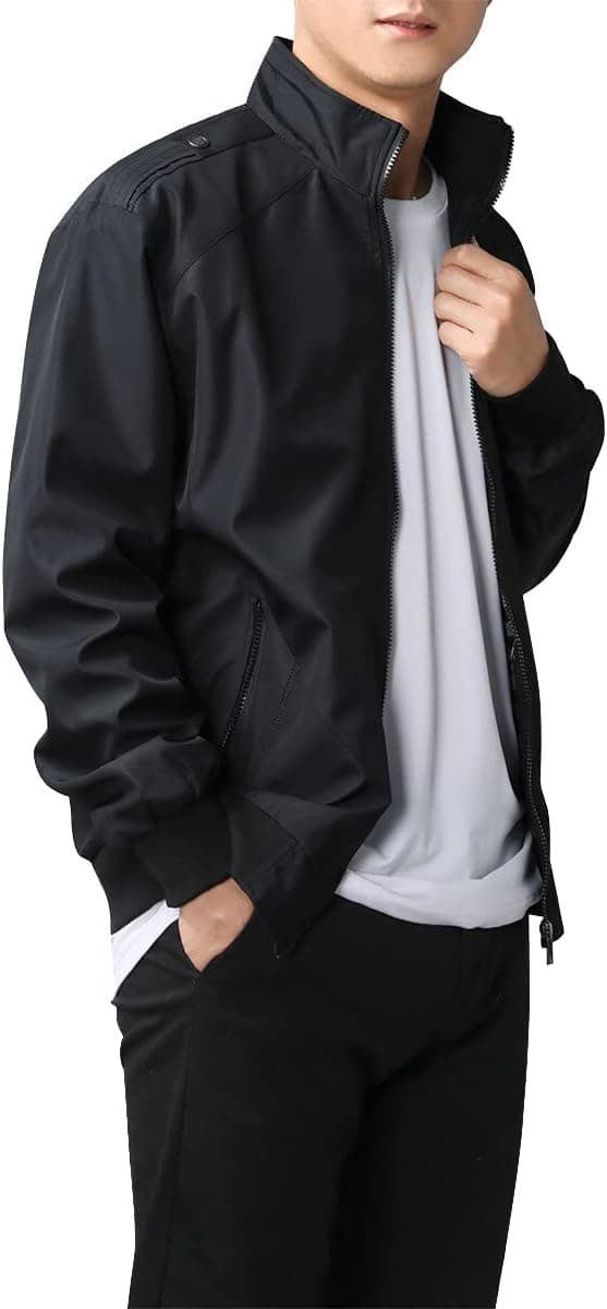 Detalle de YOUTHUP Giacca da Uomo leggera estiva “bomber” con zip integrale e colletto alla coreana