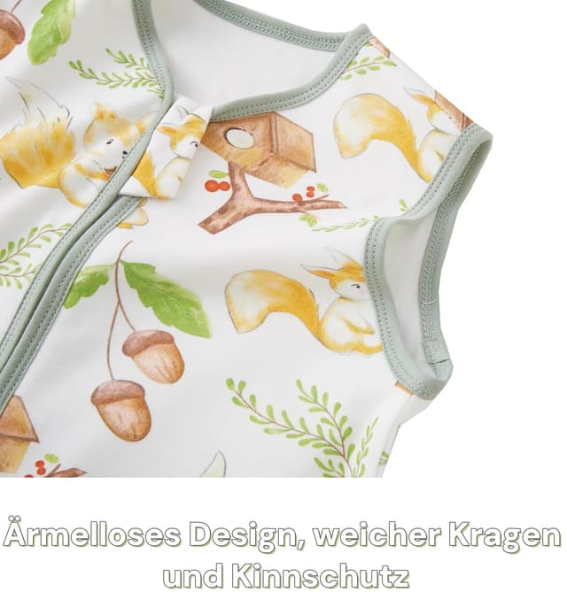 Detalle de Chilsuessy Baby Schlafsack mit Beinen 1,5 Tog (90 cm) – Baumwolle, unisex, 6–18 Monate