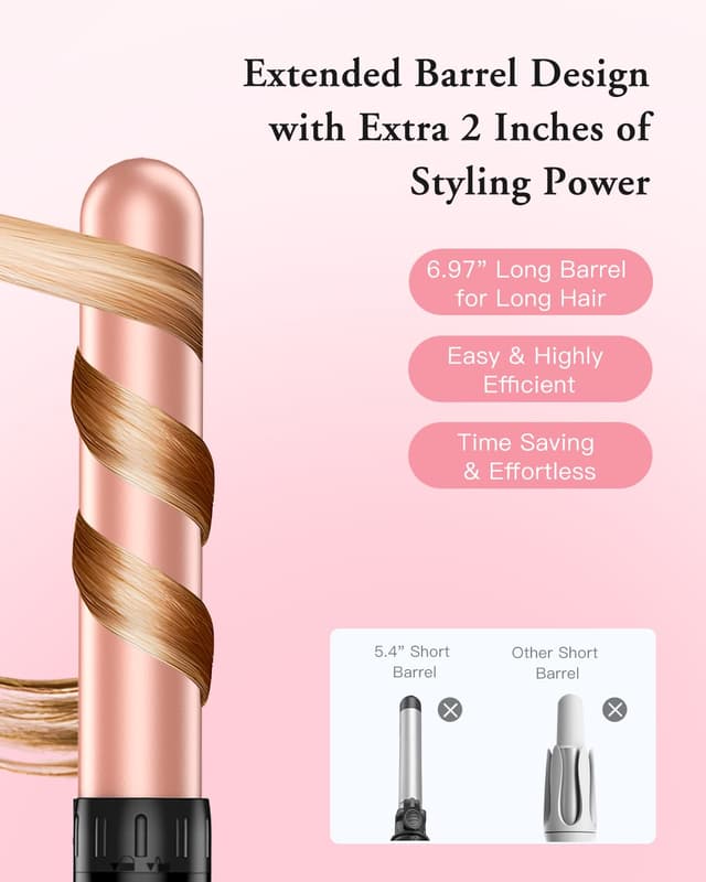 Detalle de BESTOPE PRO Long Barrel 6-in-1 Curling Wand Set with Ceramic Barrel (Dual Voltage)