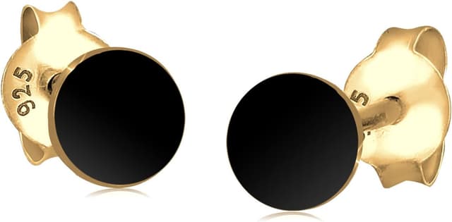 Detalle de Elli Kreis Basic Geo Ohrstecker 925 Silber Vergoldet