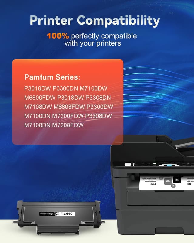 Detalle 2 de Skydo TL410 toner compatibile nero per stampanti Pantum serie TL-410 e P3300DW/P3308DW e M6800/M7100 (1 confezione)