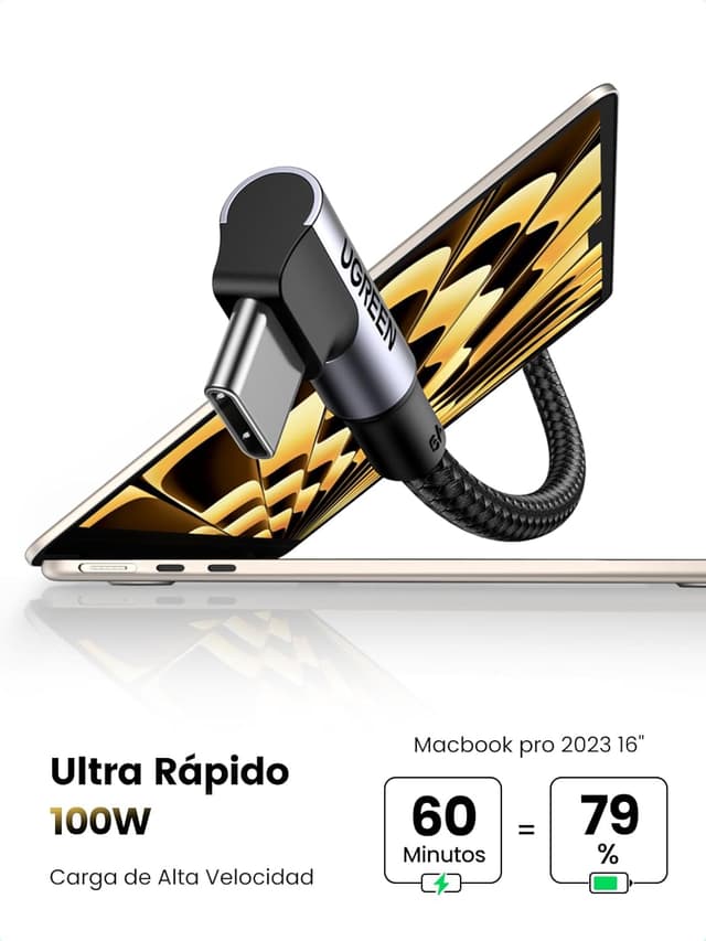 Thumbnail 1 de UGREEN Cable USB C 100W PD 3.0 ⚡ Carga Rápida 3M