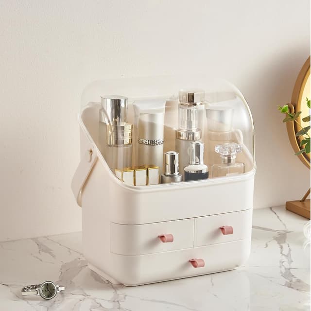 Thumbnail 2 de Makeup Organiser Holder with Lid 3-Drawer