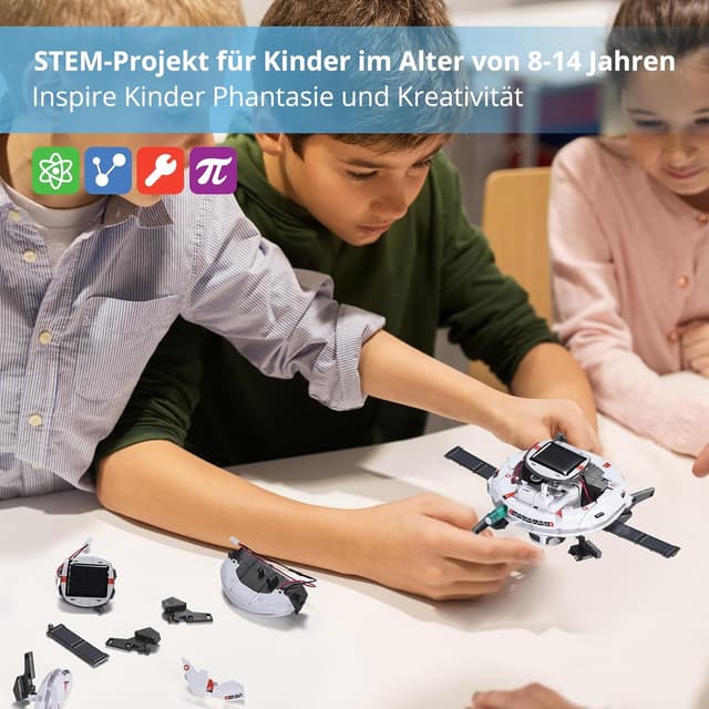 Detalle de OMWay Solar Roboter Kinder-Spielzeug (6-in-1) ab 8 Jahren – STEM Bausatz mit Solarpanel