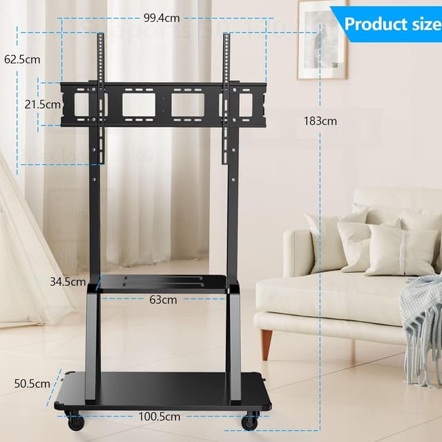Detalle de JXMTSPW Mobile TV stand 120kg VESA 900x600
