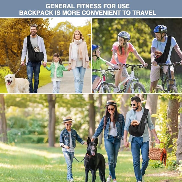 Thumbnail 6 de Hundetragetasche für Welpen als Tragetuch mit Wendbarer Umhängetasche – schwarz, für kleine Hunde & Katzen