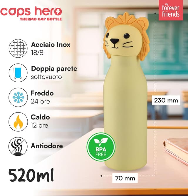 Detalle 2 de CapsHero Leone Lion Lio Borraccia Termica 520ml