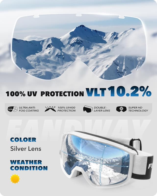 Thumbnail 2 de Findway Ski Goggles Anti‑fog, Over‑Glasses