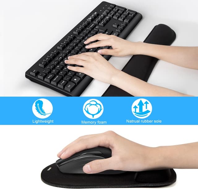 Detalle de TECKNET Wrist Rest Mat keyboard and mouse pad