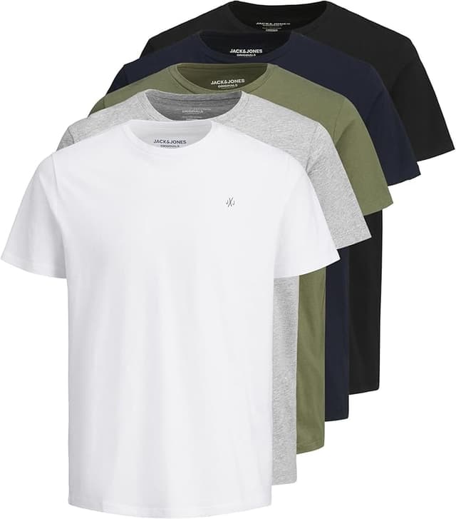 Imagen de Jack & Jones Jorjxj tee SS Crew Neck Camiseta XL, pack 5 en OfertitasTOP
