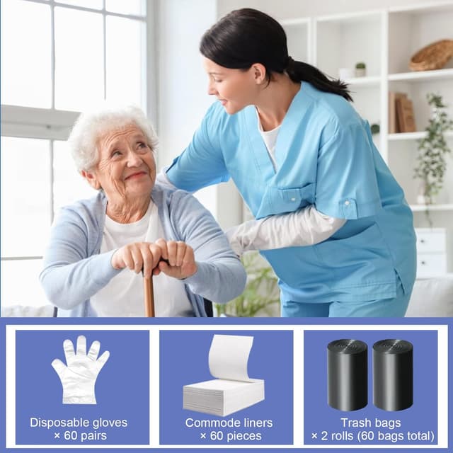 Thumbnail 6 de SURFOU Commode Liners with Absorbent Pad 60 Packs 🧻⏱