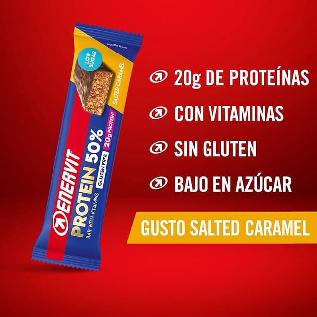 Detalle 2 de Enervit Barrita Proteica Caramelo Salado 20 g proteínas 🍫