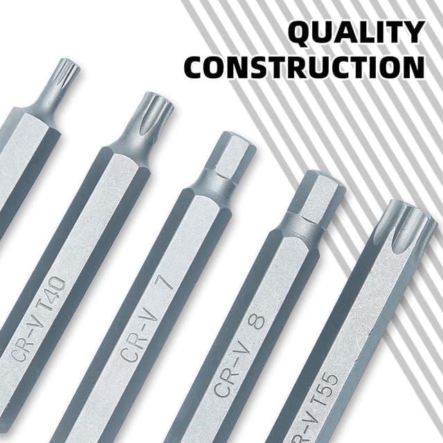 Detalle 2 de Jeu d’embouts CCLIFE Torx et douilles CR-V 40 pièces (XZN M5 à M12, H4 à H12, T20 à T55) avec adaptateurs 1/2" et 3/8
