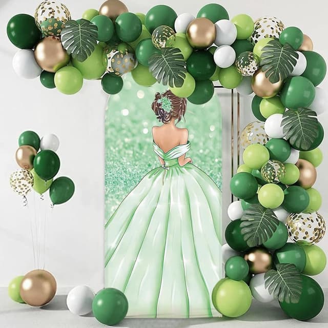 Detalle de MEHOFOND 3.3x7ft Green Ceremony Arch Backdrop