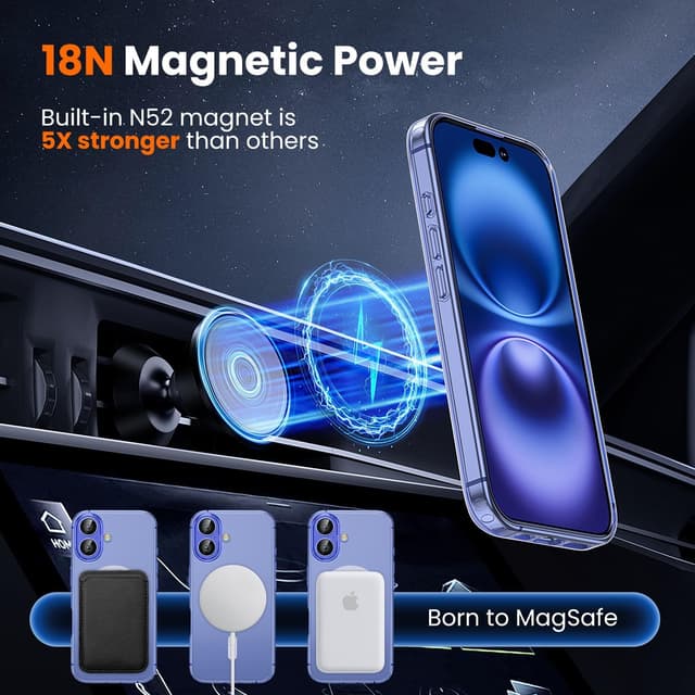 Detalle 2 de toushion 3 in 1 iPhone 16 Case Clear 6.1