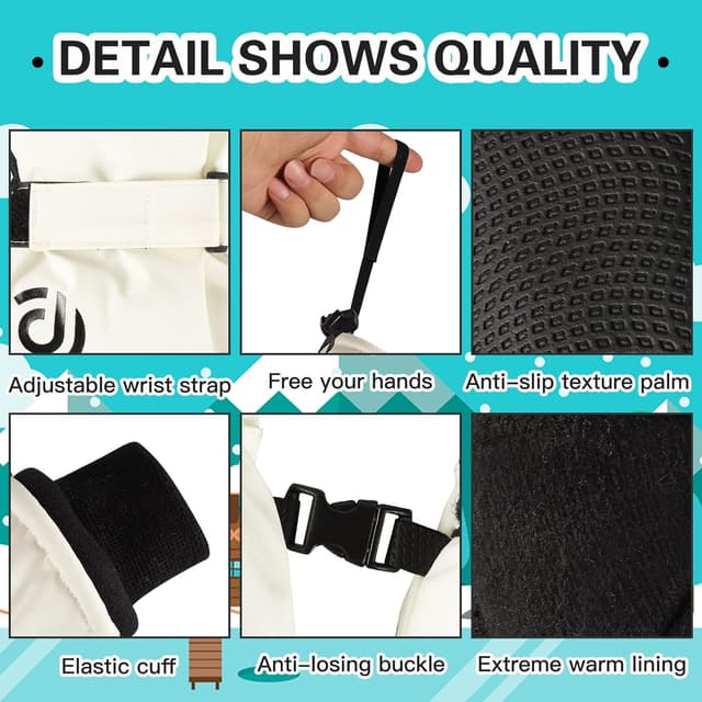 Thumbnail 3 de OMECHY Winter Gloves 5-Layer Waterproof