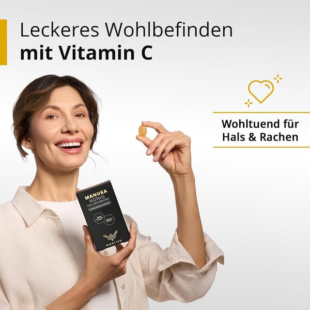 Detalle 2 de maorika Manuka Honig Bonbons MGO 400+ mit Mango-Orangen Geschmack (100 g, 19 Stück)