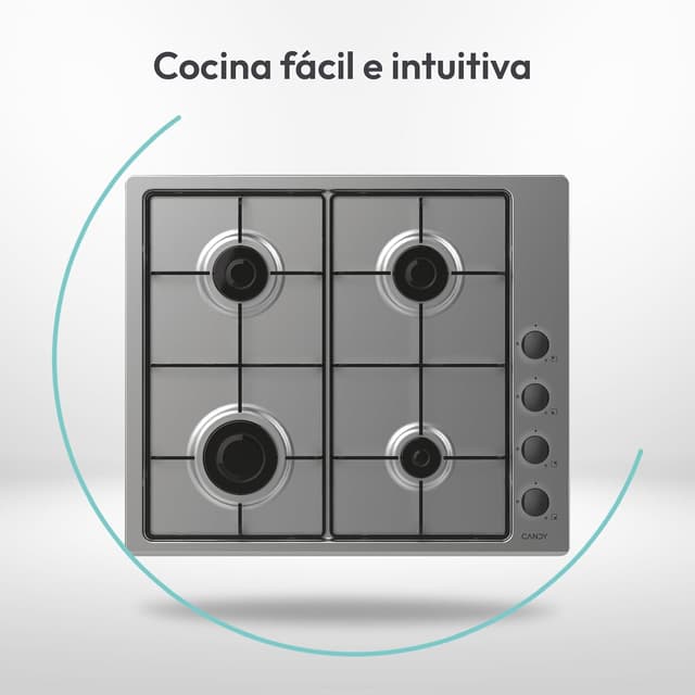 Detalle 2 de Candy Idea CHW6LBX/4U2 Placa gas 60 cm, 7,2 kW