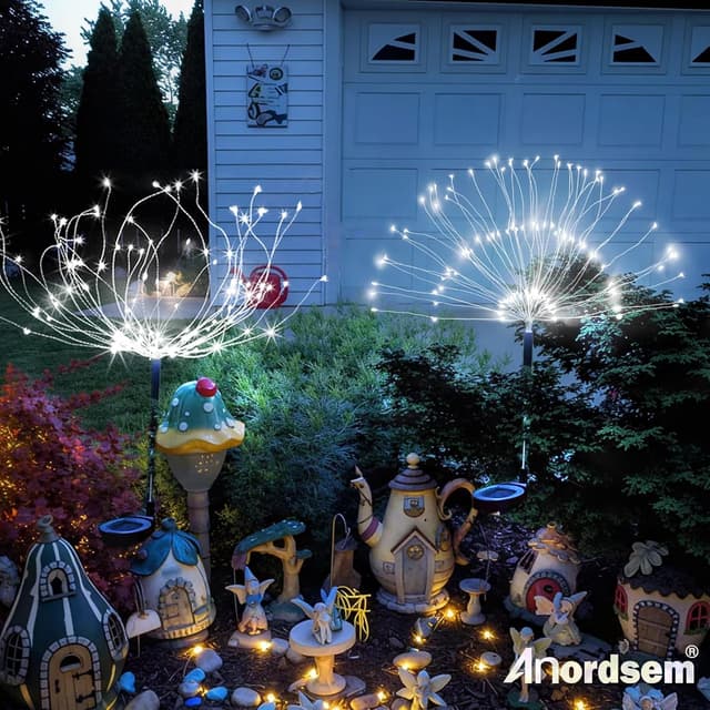 Detalle de Anordsem Solar Outdoor Garden Christmas Fairy Firework LED Lamp (IP65 Waterproof)