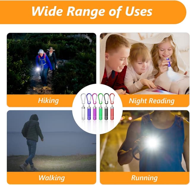 Thumbnail 6 de flintronic Set di 14 mini torce LED portachiavi per bambini (6,5 cm) in 6 colori