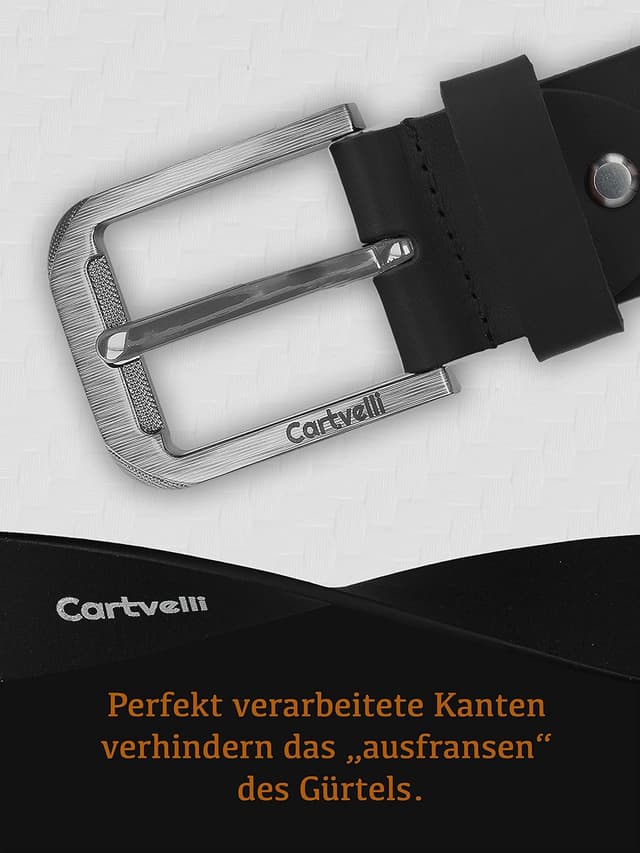 Detalle de Cartvelli Premium Ledergürtel für Herren (40 mm) – Made in Germany mit Geschenkbox