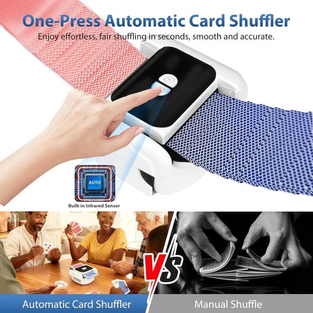 Thumbnail 1 de Automatic Card Shuffler 2-deck Rechargeable 🎲