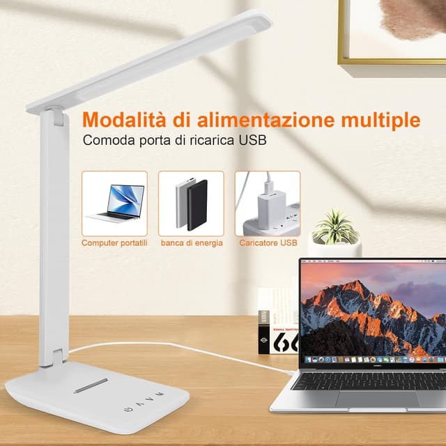 Detalle 2 de Lampada da scrivania dimmerabile 5 livelli